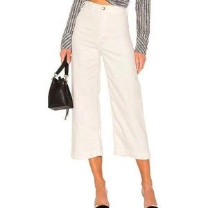 Free People Patti Wide Leg Ivory Cropped Pants